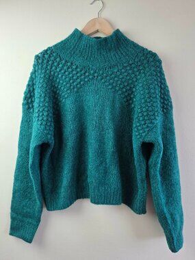 Free People Bradley Cropped Turtleneck Sweater Women's L Boho Chic